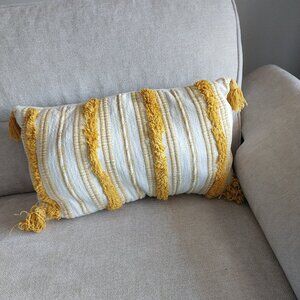 Yellow Rectangular Shaped Throw Pillow
